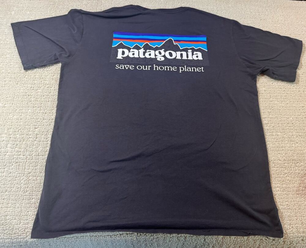 Patagonia T Shirt Mens Medium "Save Our Home Planet" Organic Cotton Eco-Friendly
